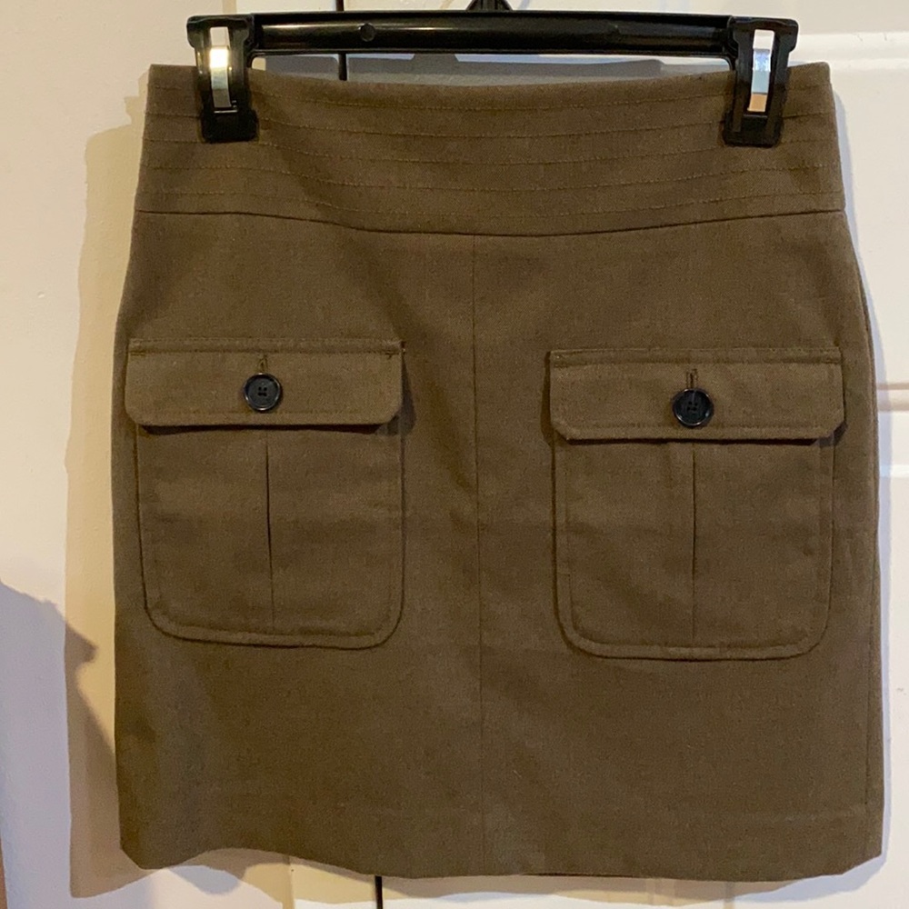LOFT High Waisted Green Skirt